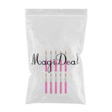 Maxbell 10Pcs Steel Handle Eye Liner Makeup Brush for Eyes Liquid Eyeliner Comestics