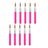 Maxbell 10Pcs Steel Handle Eye Liner Makeup Brush for Eyes Liquid Eyeliner Comestics