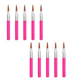 Maxbell 10Pcs Steel Handle Eye Liner Makeup Brush for Eyes Liquid Eyeliner Comestics