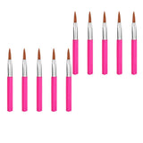 Maxbell 10Pcs Steel Handle Eye Liner Makeup Brush for Eyes Liquid Eyeliner Comestics