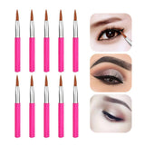 Maxbell 10Pcs Steel Handle Eye Liner Makeup Brush for Eyes Liquid Eyeliner Comestics