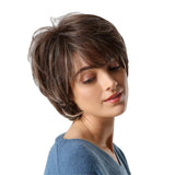 Maxbell 11" Soft Fluffy Short Straight Bob Style Natural Synthetic Curly Full Wig