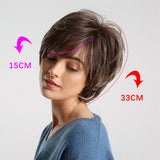 Maxbell 11" Soft Fluffy Short Straight Bob Style Natural Synthetic Curly Full Wig