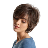 Maxbell 11" Soft Fluffy Short Straight Bob Style Natural Synthetic Curly Full Wig