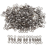 Maxbell 100pcs Fishing Barrel Bearing Rolling Swivel Solid Ring Connector Snap 6