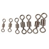 Maxbell 100pcs Fishing Barrel Bearing Rolling Swivel Solid Ring Connector Snap 3