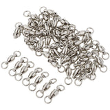 Maxbell 50Pcs Ball Bearing Swivels Fishing Snaps Hook Solid Ring Swivels 5