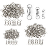 Maxbell 50Pcs Ball Bearing Swivels Fishing Snaps Hook Solid Ring Swivels 5