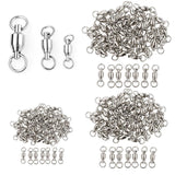 Maxbell 50Pcs Ball Bearing Swivels Fishing Snaps Hook Solid Ring Swivels 5