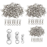 Maxbell 50Pcs Ball Bearing Swivels Fishing Snaps Hook Solid Ring Swivels 5