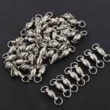 Maxbell 50Pcs Ball Bearing Swivels Fishing Snaps Hook Solid Ring Swivels 5