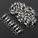 Maxbell 50Pcs Ball Bearing Swivels Fishing Snaps Hook Solid Ring Swivels 5