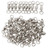 Maxbell 50Pcs Ball Bearing Swivels Fishing Snaps Hook Solid Ring Swivels 5