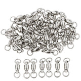 Maxbell 50Pcs Ball Bearing Swivels Fishing Snaps Hook Solid Ring Swivels 5
