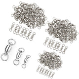Maxbell 50Pcs Ball Bearing Swivels Fishing Snaps Hook Solid Ring Swivels 5
