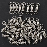 Maxbell 50Pcs Ball Bearing Swivels Fishing Snaps Hook Solid Ring Swivels 5
