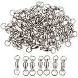 Maxbell 50Pcs Ball Bearing Swivels Fishing Snaps Hook Solid Ring Swivels 7