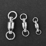 Maxbell 50Pcs Ball Bearing Swivels Fishing Snaps Hook Solid Ring Swivels 7
