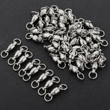 Maxbell 50Pcs Ball Bearing Swivels Fishing Snaps Hook Solid Ring Swivels 7