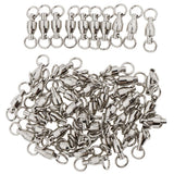 Maxbell 50Pcs Ball Bearing Swivels Fishing Snaps Hook Solid Ring Swivels 7