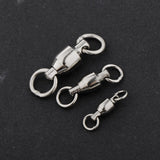 Maxbell 50Pcs Ball Bearing Swivels Fishing Snaps Hook Solid Ring Swivels 7