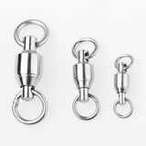 Maxbell 50Pcs Ball Bearing Swivels Fishing Snaps Hook Solid Ring Swivels 7