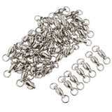 Maxbell 50Pcs Ball Bearing Swivels Fishing Snaps Hook Solid Ring Swivels 7