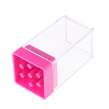 Maxbell 7 Holes Nail Drill Bits Holder Stand Organizer Case Manicure Box Rose Red