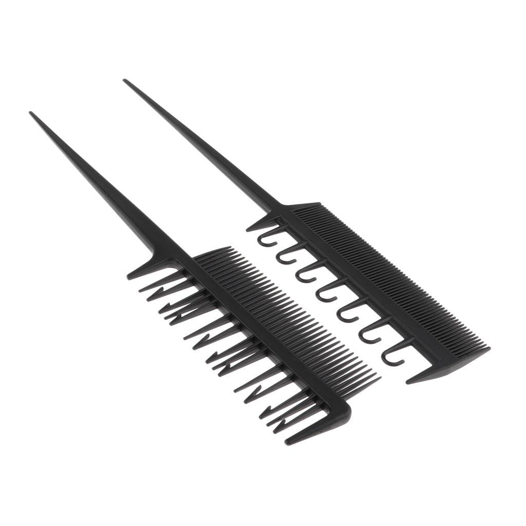 2Pcs Salon 3-Way Weaver Weaving Comb for Hair Dyeing Sectioning Highlighting