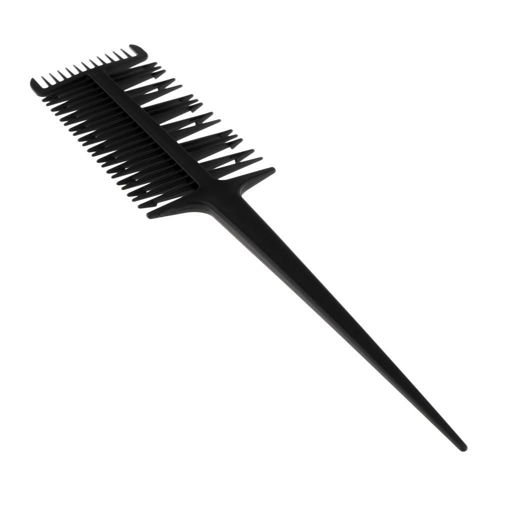 1Pcs 3-Way Weaving & Sectioning Foiling Comb for Hair Coloring, Highlighting, Balayage, Microbraiding & More, Black Color