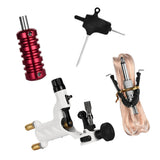 Maxbell Complete Tattoo Kit Rotary Tattoo Machine Gun Grip Tube Wrench Clip Cord Red