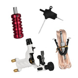 Maxbell Complete Tattoo Kit Rotary Tattoo Machine Gun Grip Tube Wrench Clip Cord Red