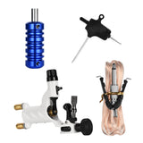Maxbell Complete Tattoo Kit Rotary Tattoo Machine Gun Grip Tube Wrench Clip Cord Blue