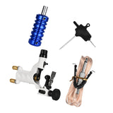 Maxbell Complete Tattoo Kit Rotary Tattoo Machine Gun Grip Tube Wrench Clip Cord Blue