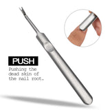 Maxbell 2pcs Professional Stainless Steel Nail Cuticle Spoon Pusher Remover Manicure