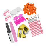 Maxbell Lots of Beauty Manicure Nail Brush,Art Pen,Files,Cup,Nail Art Tools Golden