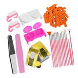 Maxbell Lots of Beauty Manicure Nail Brush,Art Pen,Files,Cup,Nail Art Tools Golden