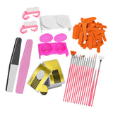 Maxbell Lots of Beauty Manicure Nail Brush,Art Pen,Files,Cup,Nail Art Tools Golden