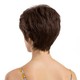 Maxbell 8'' Short Pixie Cut Curly Wig Women Human Hair Layered Wavy Daily Party Wig