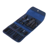 Maxbell 16pcs Nail Care Set Nail Clipper Scissor Manicure Pedicure Kit Unisex Blue
