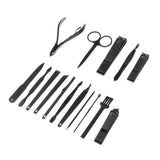 Maxbell 16pcs Nail Care Set Nail Clipper Scissor Manicure Pedicure Kit Unisex Blue