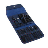 Maxbell 16pcs Nail Care Set Nail Clipper Scissor Manicure Pedicure Kit Unisex Blue
