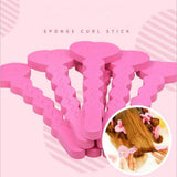 Maxbell Unique Heart-shaped Key Design Sponge Hair Curlers Hairdressing Roller Pink