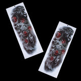 Maxbell 2Pcs Realistic 3D Waterproof Tattoo Arm Sleeves Stickers for Men Women 063