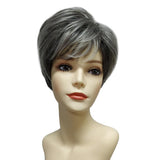 Maxbell New Short Layered Wigs Real Women Human Hair Pixie Cut Full Wig w/ Bangs 10"