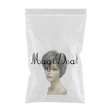 Maxbell New Short Layered Wigs Real Women Human Hair Pixie Cut Full Wig w/ Bangs 10"