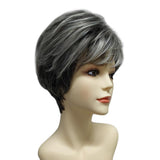 Maxbell New Short Layered Wigs Real Women Human Hair Pixie Cut Full Wig w/ Bangs 10"