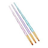 3Pcs Flat UV Gel Brushes Picker Nail Art DIY Acrylic Brush Manicure Tools