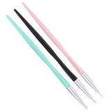 Maxbell 3x DIY Nail Art Liner Brush UV Gel Polish Painting Drawing Designing Pens Mixed