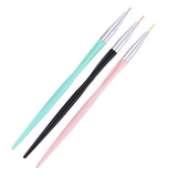 Maxbell 3x DIY Nail Art Liner Brush UV Gel Polish Painting Drawing Designing Pens Mixed